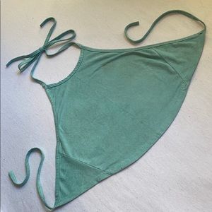 Blue Suede Halter Crop-top